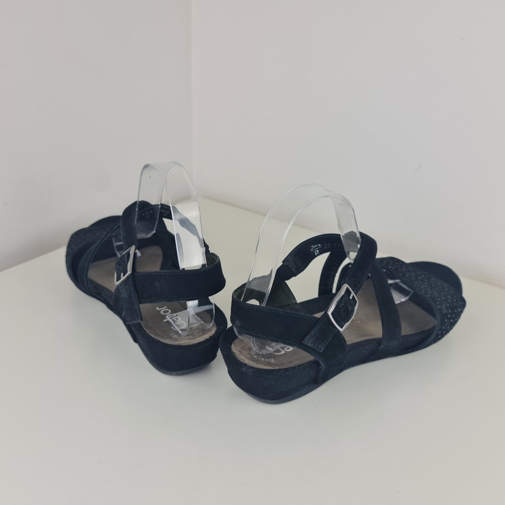 Gabor women suede black sandals embellished two strap size US 10 - Picture 7 of 12
